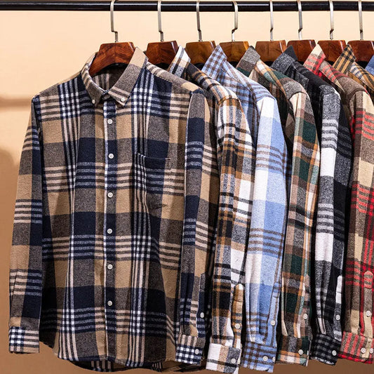 Men’s Brushed Cotton Wrinkle-Resistant Flannel Shirt