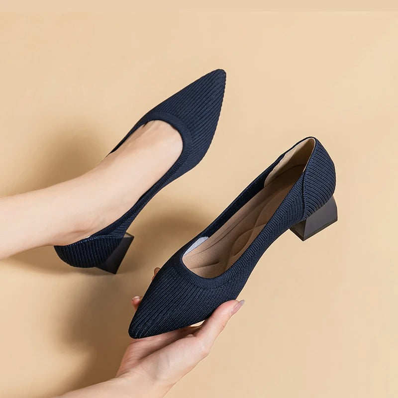 Comfortable Knit Heel Pump