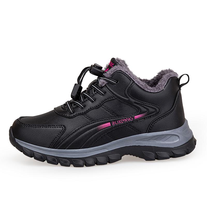 Men’s High-Top Plush-Lined Anti-Slip Walking Shoes