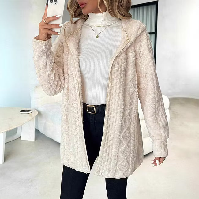 Women's Quilted Hooded Mid Length Coat