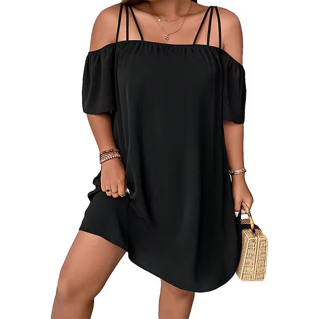 Women’s Cold-Shoulder Strap Mini Dress
