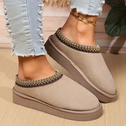 Winter Boho Platform Slippers