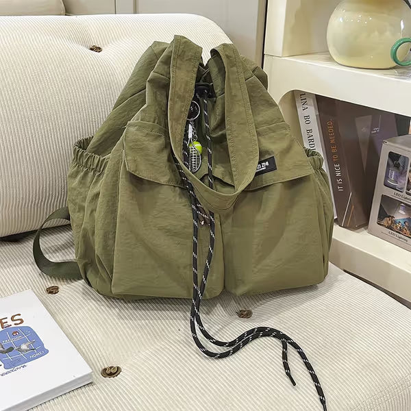 Large Convertible Drawstring Tote Backpack