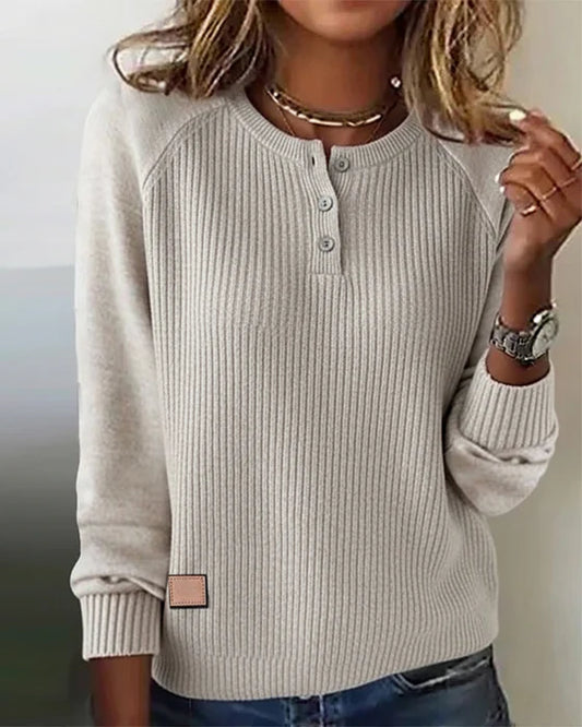 Elegant Button-Down Raglan Sleeve Sweater