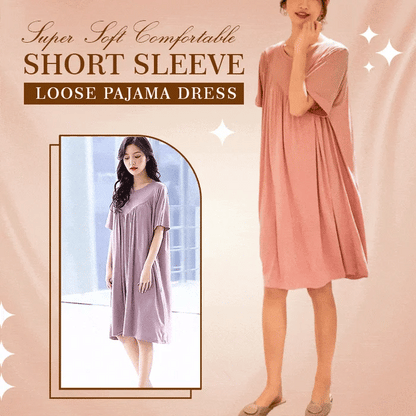 Women’s Modal Short Sleeve Loose Pajama Dress