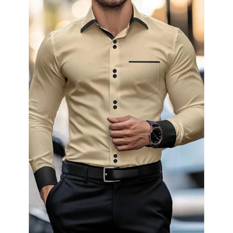 Men's Colour-Block Tailored Shirt