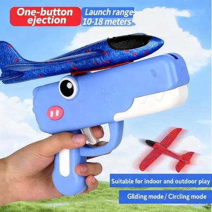 Kids DinoFly Foam Plane Launcher Toy Set