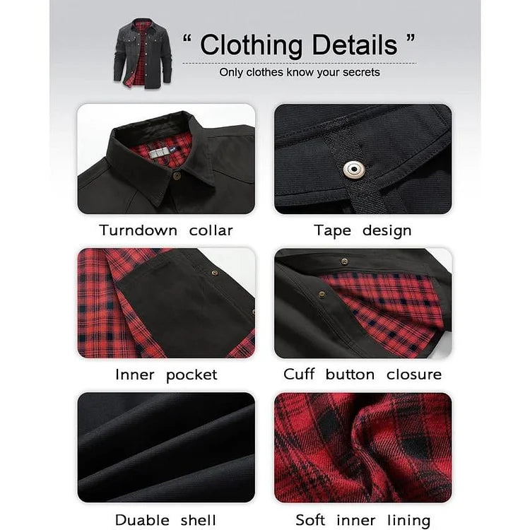 Men’s Flannel-Lined Workwear Shacket Jacket