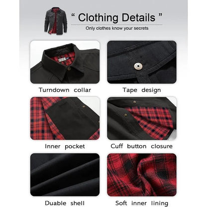 Men’s Flannel-Lined Workwear Shacket Jacket