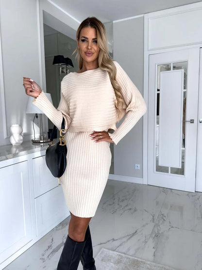Women’s Knitted Jumper And Strappy Midi Dress Set