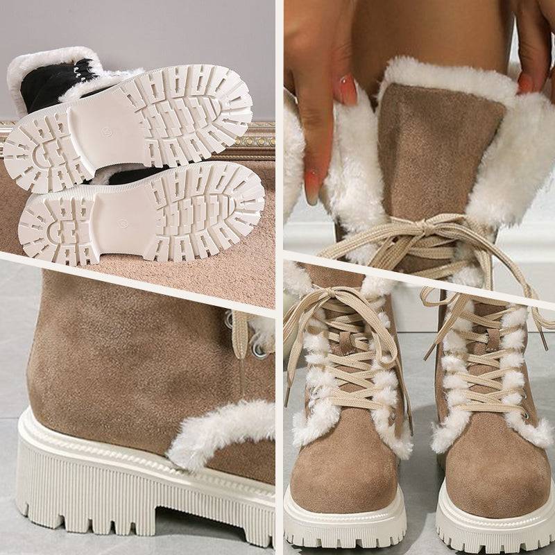 Women's Cotton Medium Plush Lined Snow Boots