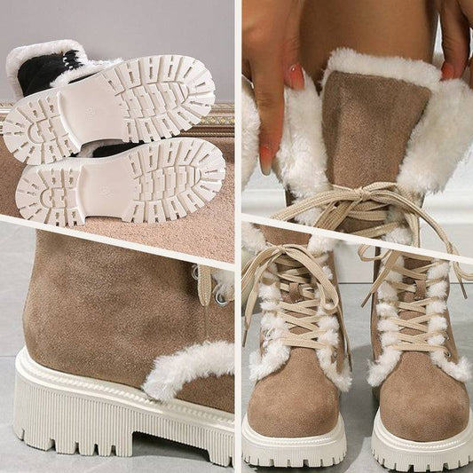 Women's Cotton Medium Plush Lined Snow Boots