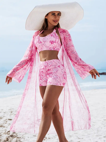 New Stylish Bikini Three-Piece Set with Cover-Up