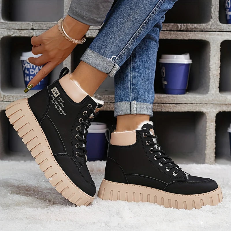 Women’s Warm-Lined Supportive Leather-Look Ankle Boots