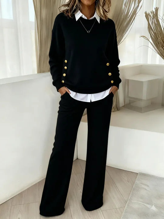 Women’s Elegant Two-Piece Sweatshirt & Trousers Set