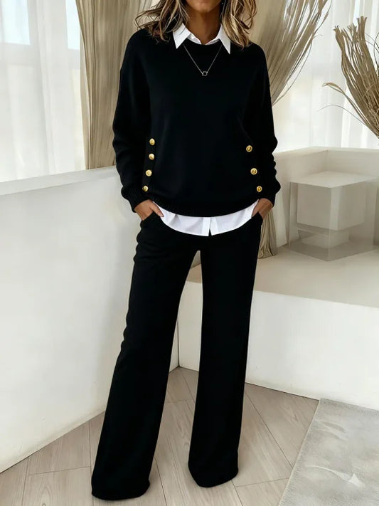 Women’s Elegant Two-Piece Sweatshirt & Trousers Set