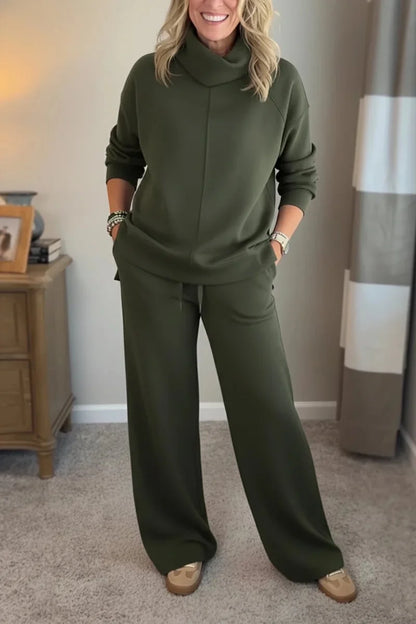 Women’s Elegant Wide-Leg Two-Piece Co-Ord Set
