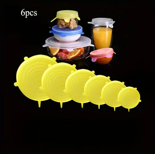 Set of 6 Reusable Silicone Stretch Lids
