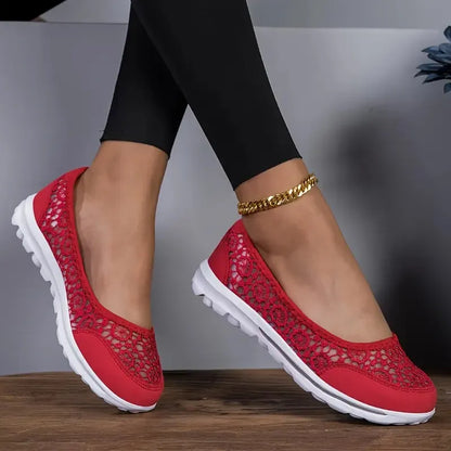 Breathable Lace Mesh Flat Shoes