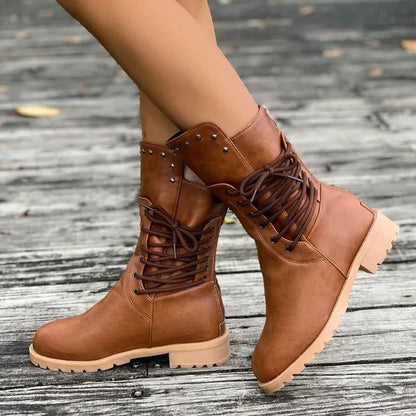Women’s Wide-Fit Vintage Mid-Calf Comfort Boots