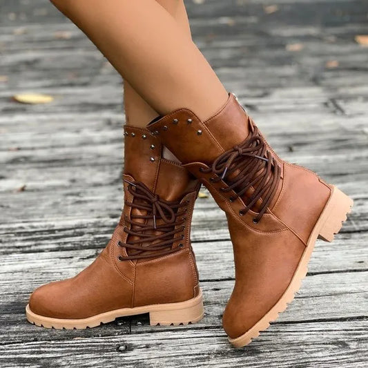 Women’s Wide-Fit Vintage Mid-Calf Comfort Boots