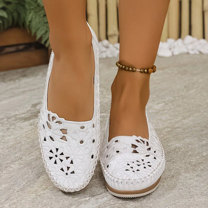 Women’s Breathable Hollow Embroidered Comfort Loafers