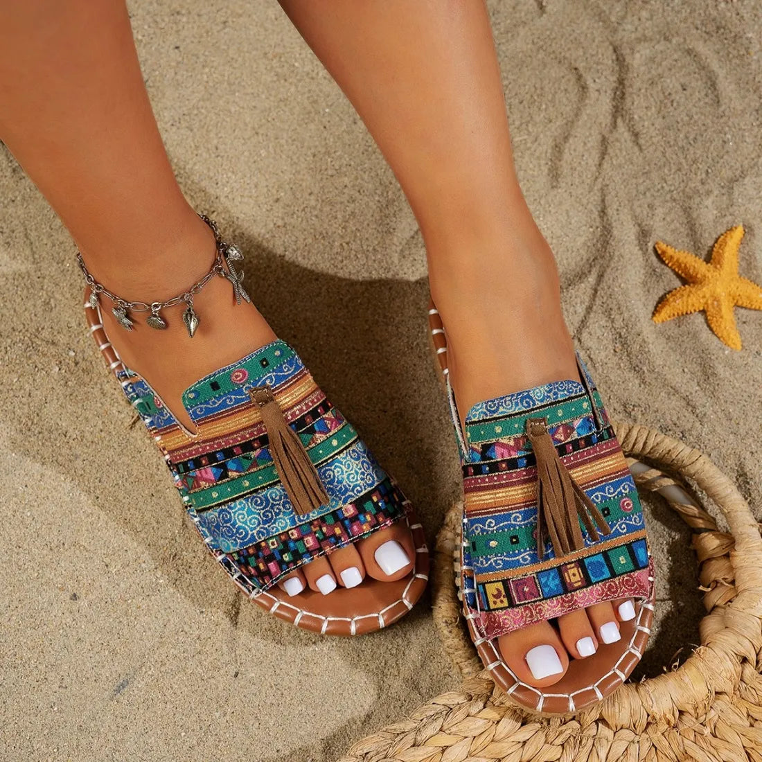 Women’s Bohemian Ethnic Slip-On Slippers