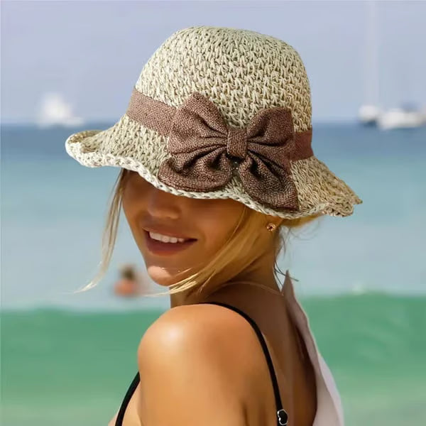 Women's Woven Bow Sun Hat