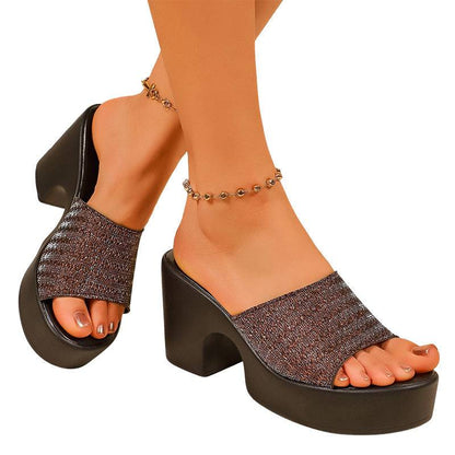 Women's Woven Platform Slide Sandals