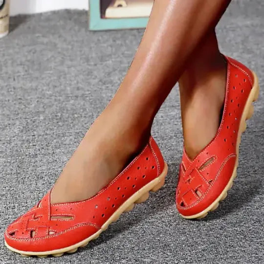Women’s Breathable Woven Leather-Look Support Loafers