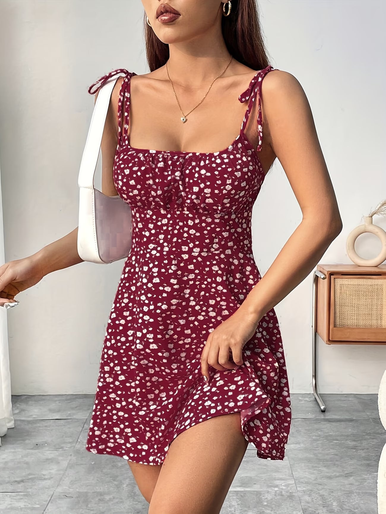 Women's Floral Tie-Back Camisole Dress Set