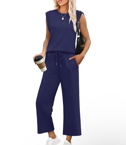 New Women's Sleeveless Top & Wide-Leg Pants 2-Piece Set