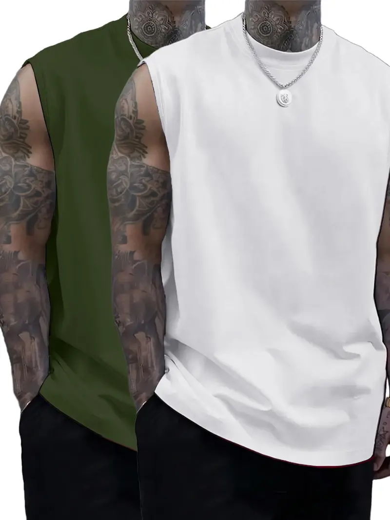 Men’s Sleeveless Crew Neck Casual Tank Top