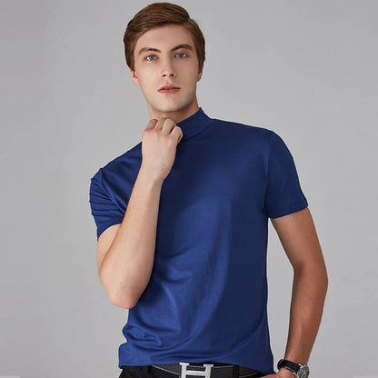 Men's Fitted High-Neck T-Shirt