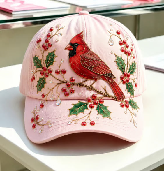 Embroidered Floral Bee Cap