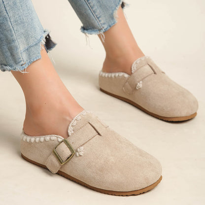 Women's Plush Lined Round Toe Mules