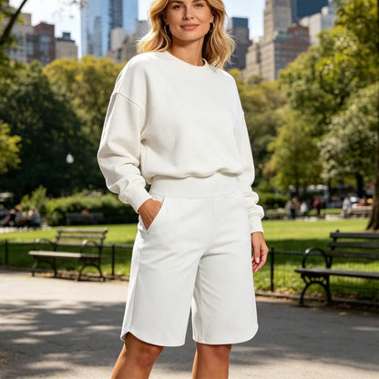 Women’s High-Waist Bermuda Active Shorts with Pockets