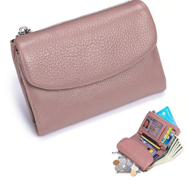 Pebble-Grain Leather-look RFID Wallet
