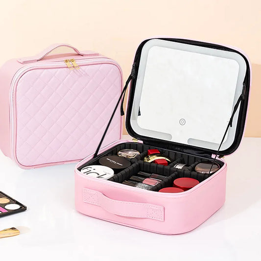 Women's LED Mirror Makeup Organiser Bag