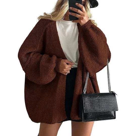 Women’s Relaxed Lantern Sleeve Open Cardigan