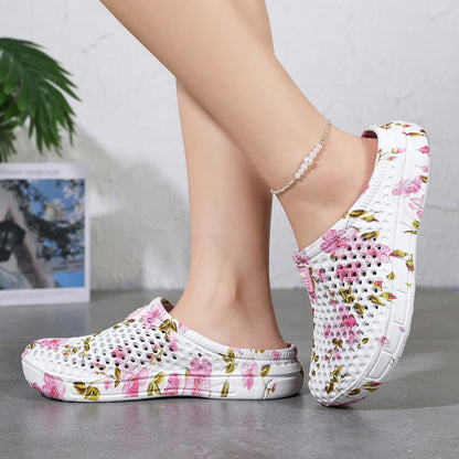 Women's Floral Print Ventilated Clog Slides