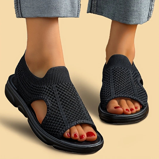 Women's Knit Beach Sandals - Lightweight & Non-Slip
