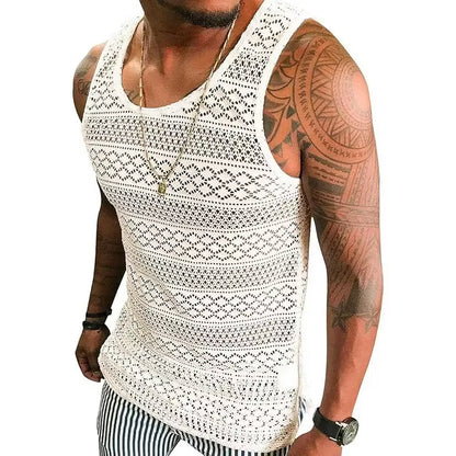 Men’s Open-Knit Sleeveless Vest