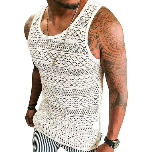 Men’s Open-Knit Sleeveless Vest