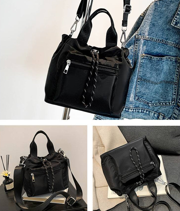 Women’s Nylon Drawstring Bucket Shoulder Bag