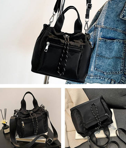 Women’s Nylon Drawstring Bucket Shoulder Bag