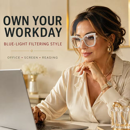 Women's Sparkle Cat Eye Reading Glasses