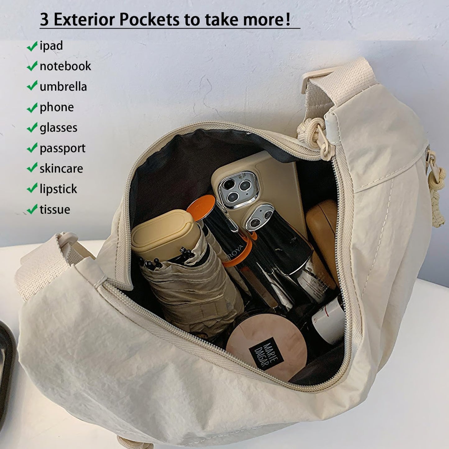 Women’s Multi-Pocket Nylon Crossbody Bag