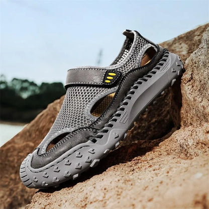 Men's Leather-Look Breathable Mesh Sandals