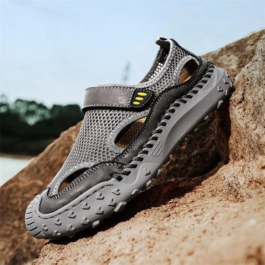 Men's Leather-Look Breathable Mesh Sandals